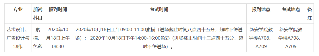 轉(zhuǎn) 2020年成人高考廣東新安職業(yè)技術(shù)學(xué)院藝術(shù)類專業(yè)術(shù)科加試的通知